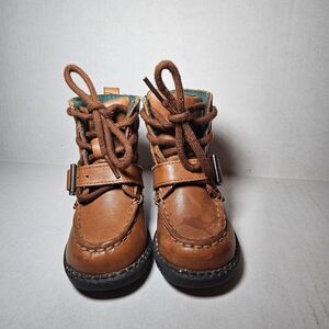Polo Ralph Lauren Ranger Hi II Brown Tan Leather Toddler Boots Size 4